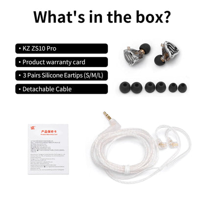 Gaming Earbuds Headphone, KZ ZS10 Pro Gaming for IEM Earphone, KZ in Ear Monitor IEM HiFi Earphone Earbuds with 5 Driver 4BA 1DD with Detachable 0.75mm 2 Pin Cable for Singer (Purple No Mic)…