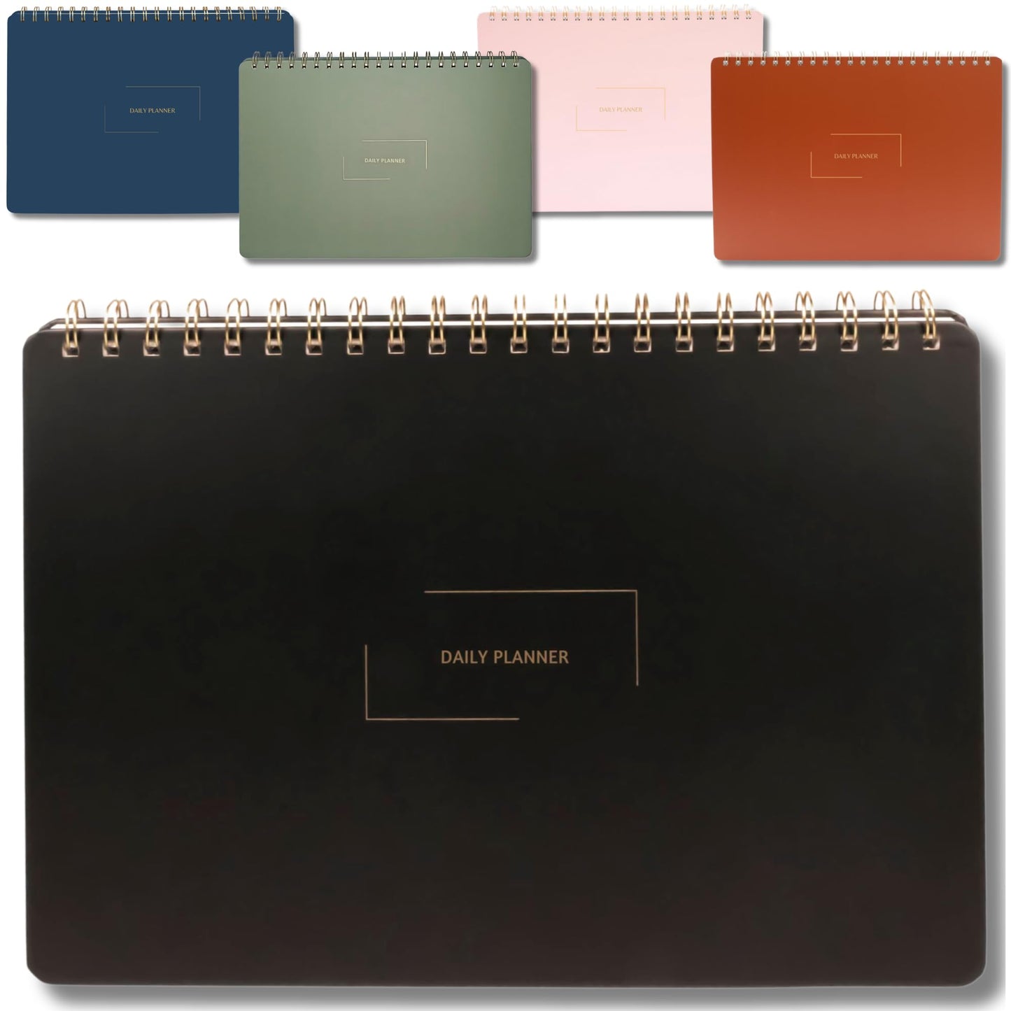 Merely Home Undated Daily Planner | 8.25” x 11.75” Work To-Do Notebook | ADHD Academic Organizer | Multi-Layout | Men and Women Planner | College Supplies | Black | Landscape Layout