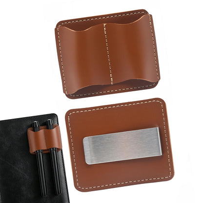 KEUYE Pen Holder Compatible with Moleskine-Brown,Handmade Leather Secure Pen Clip Compatible with Moleskine for Notebooks Journals Planners Bibles,1PC