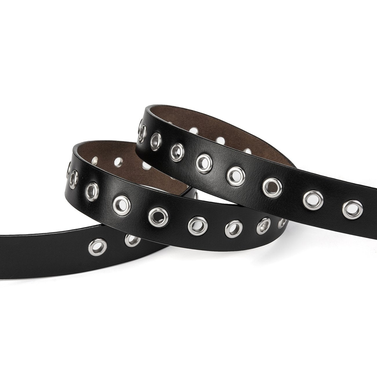 McFanBe Leather Belt for Women Girls Waist Belt Alloy Buckle 1.1 Inches Width Adjustable (B:Black, M(Fit waist size 34"-37"))