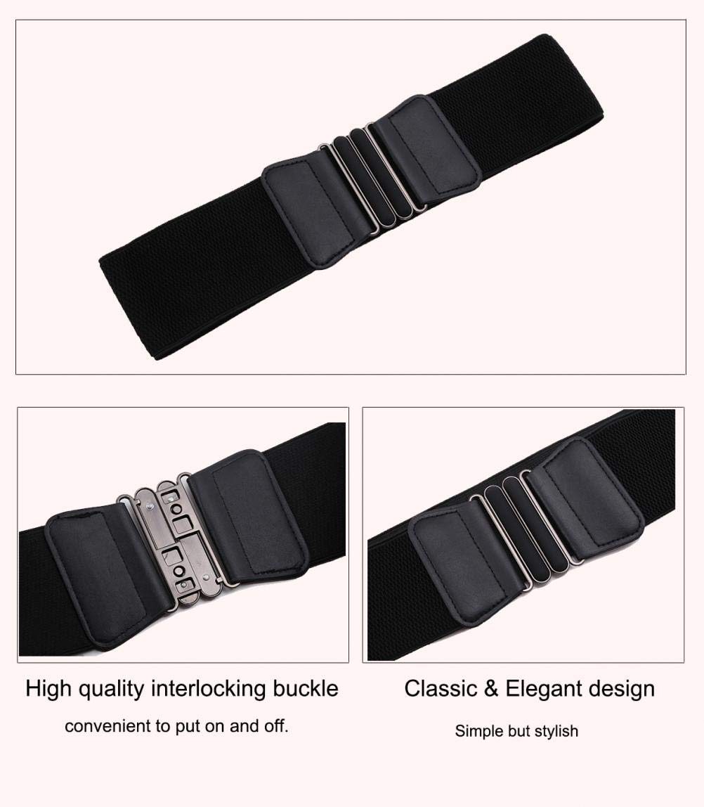 VOCHIC Wide Elastic Plus Size Dress Belt for Women Waist Belts Stretch Waistband
