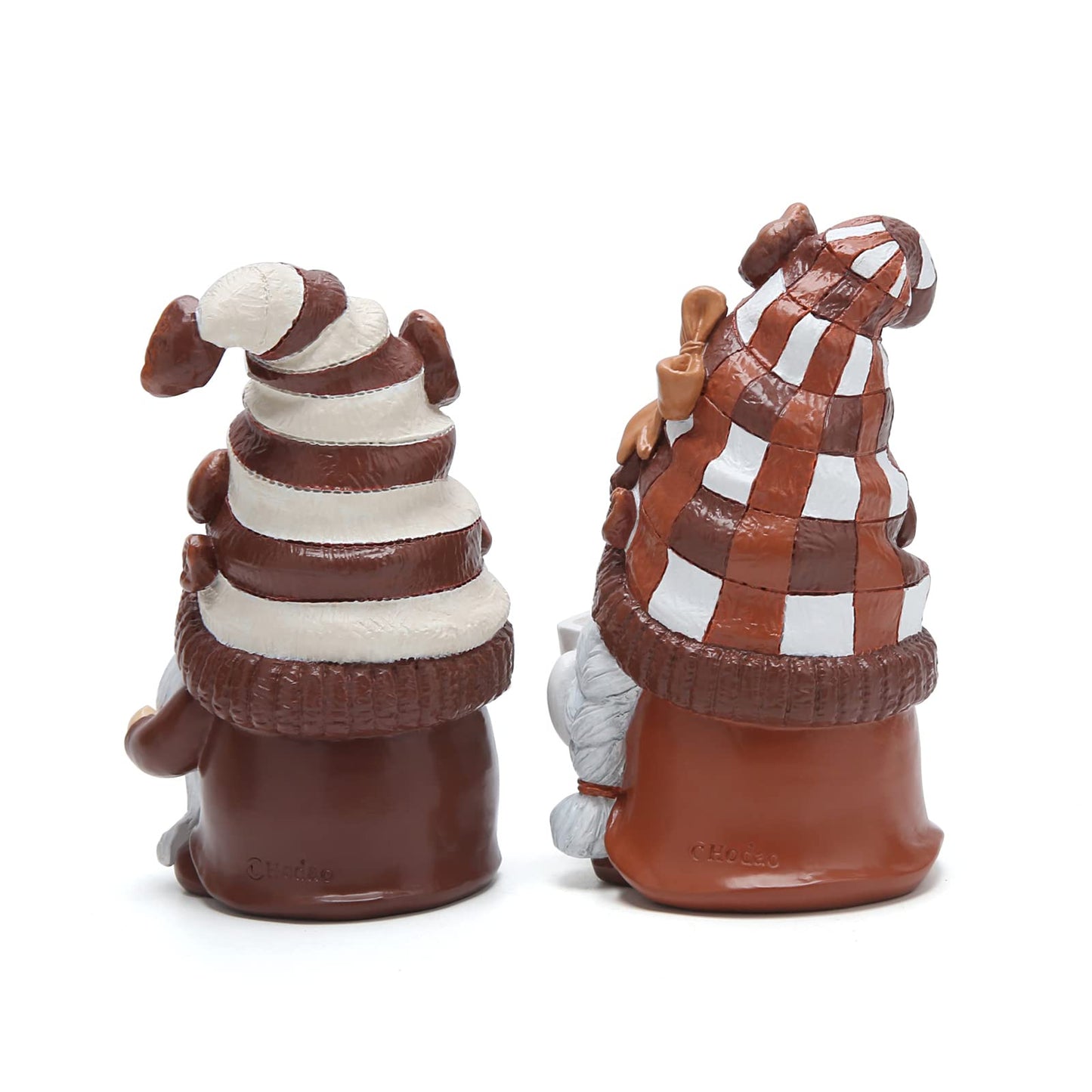Hodao Gnome Decor Set of 2 Resin Coffee Lover Gifts with Mug, Cute Tiered Tray Figurines for Kitchen Shelf, Farmhouse Countertop, Desktop Accent, Spring Home Display