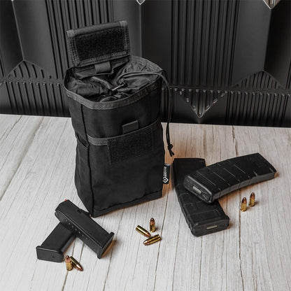 GRITR Molle Dump Pouch, Tactical Duty Utility Belt Pouch, Roll Up Foldable Dump Bag for Shooting, Hunting, Camping