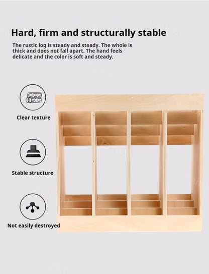 Floor Yoga Mat Rack Wood - Holds 12 Mats, Large Home Gym Yoga Mat Storage Holder, Foam Roller and Carpets Storage Organizer for Kindergarten