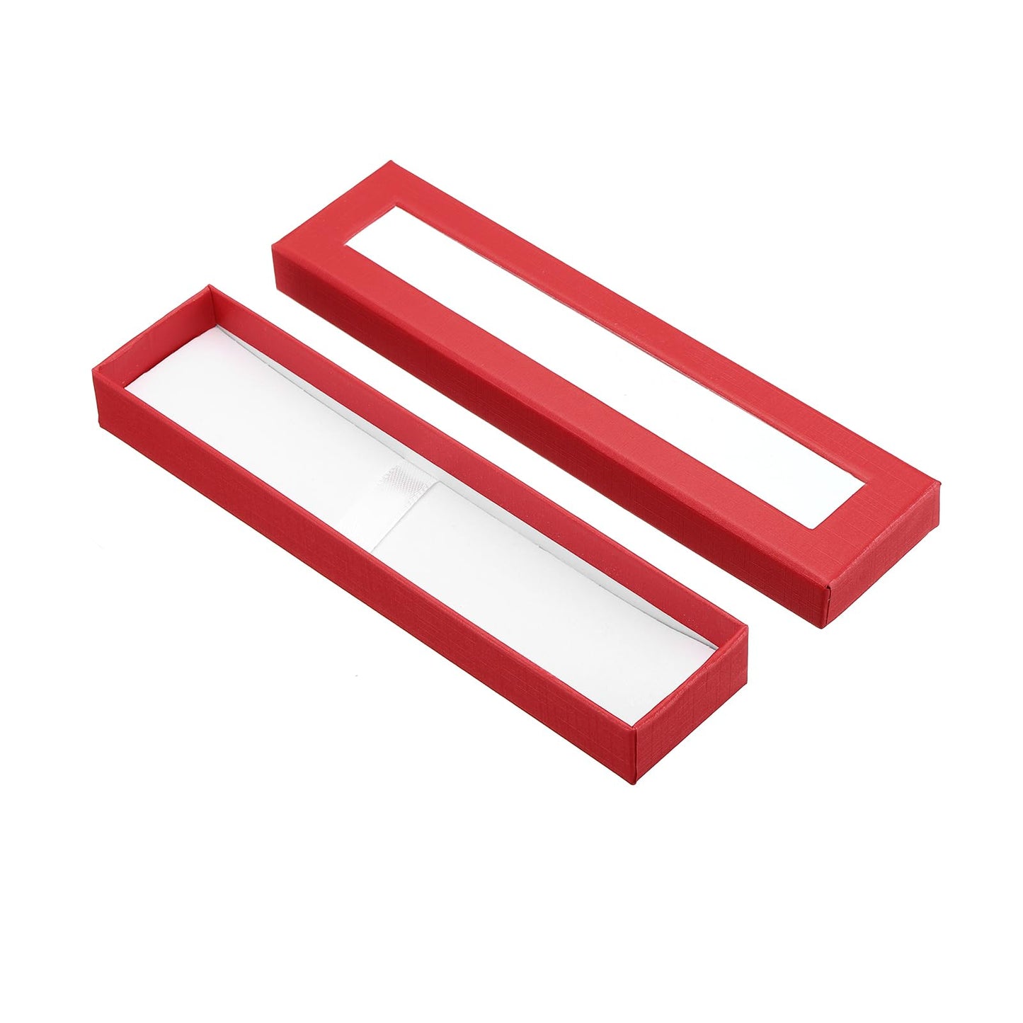 PATIKIL Pen Gift Box, 12 Pack Empty Pen Case Cardboard Case with Clear Window Pen Presentation Display Box for Pencil Ballpoint Jewelry Business Office, Red