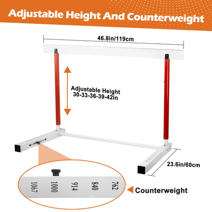 NELOMO Adjustable Hurdle Training Hurdle Track and Field Equipment Professional Track and Field Hurdles with Counterweight for Personal Training Track and Field Competition (2)