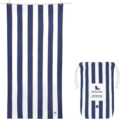 Dock & Bay Extra Large Beach Towel - Quick Dry, Sand-Free, Compact Design | 100% Recycled Material (200x90cm)