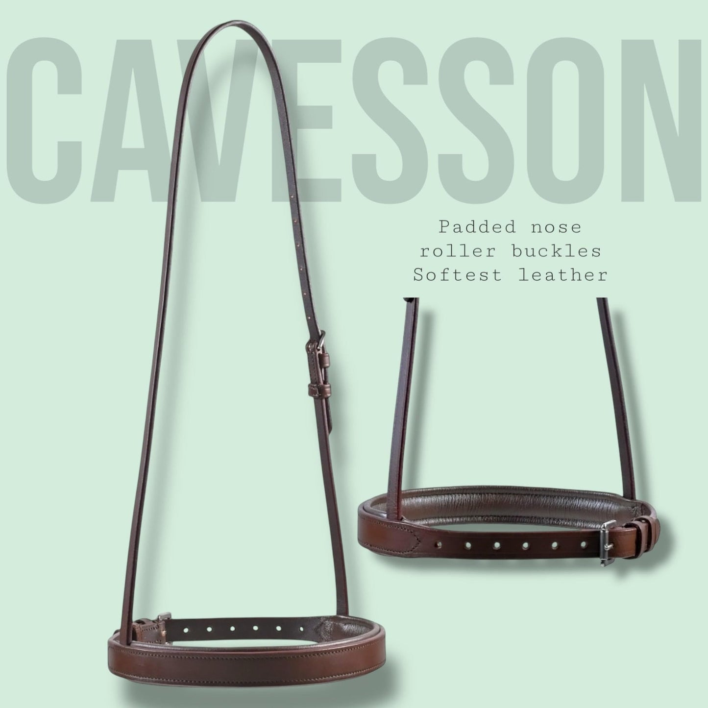 SIE Elite Leather Cavesson Noseband (Sepia Brown, Full)