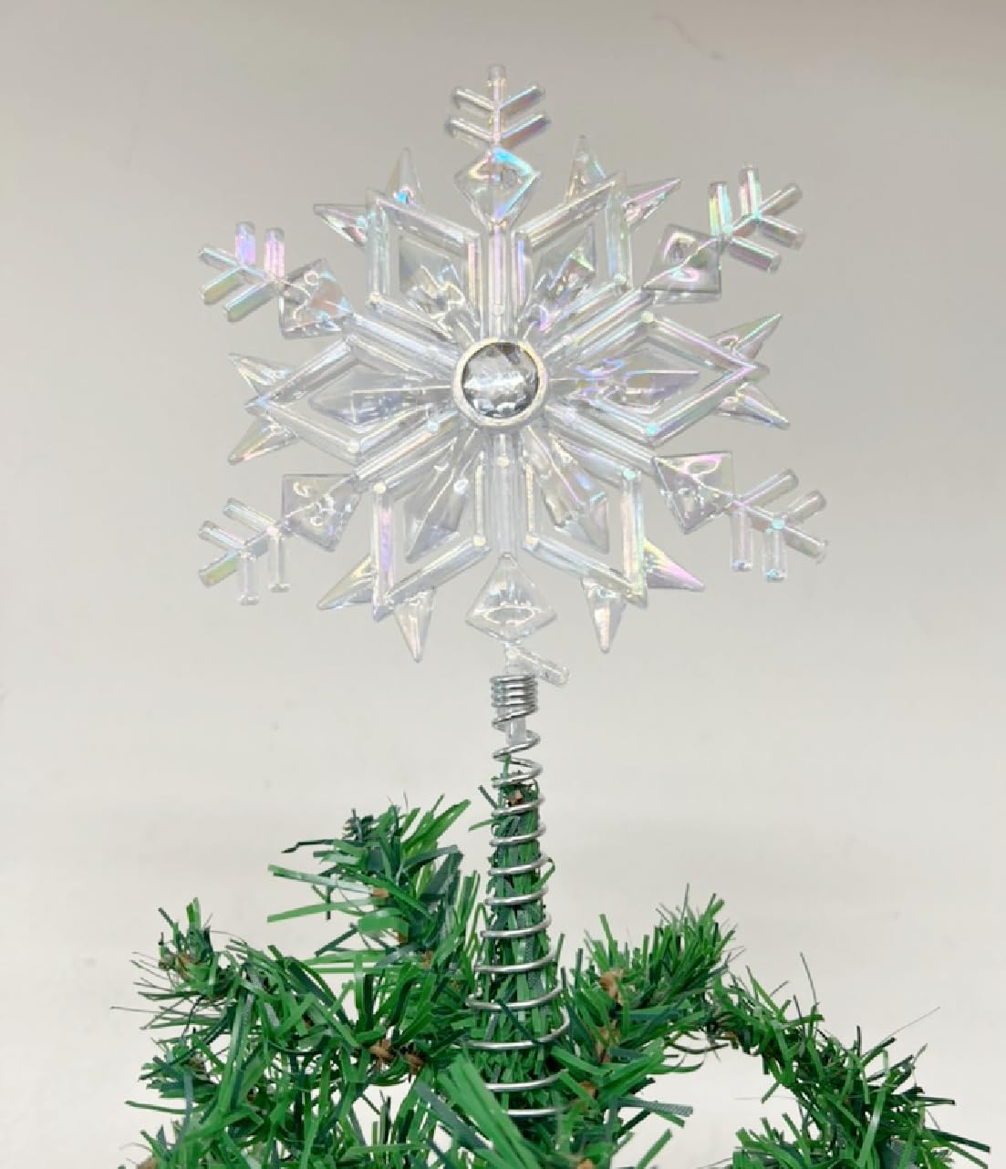 PEPPERLONELY Miniature Glitter Star Tree Topper Christmas Decorations 3.42" H x 2.76" W, White