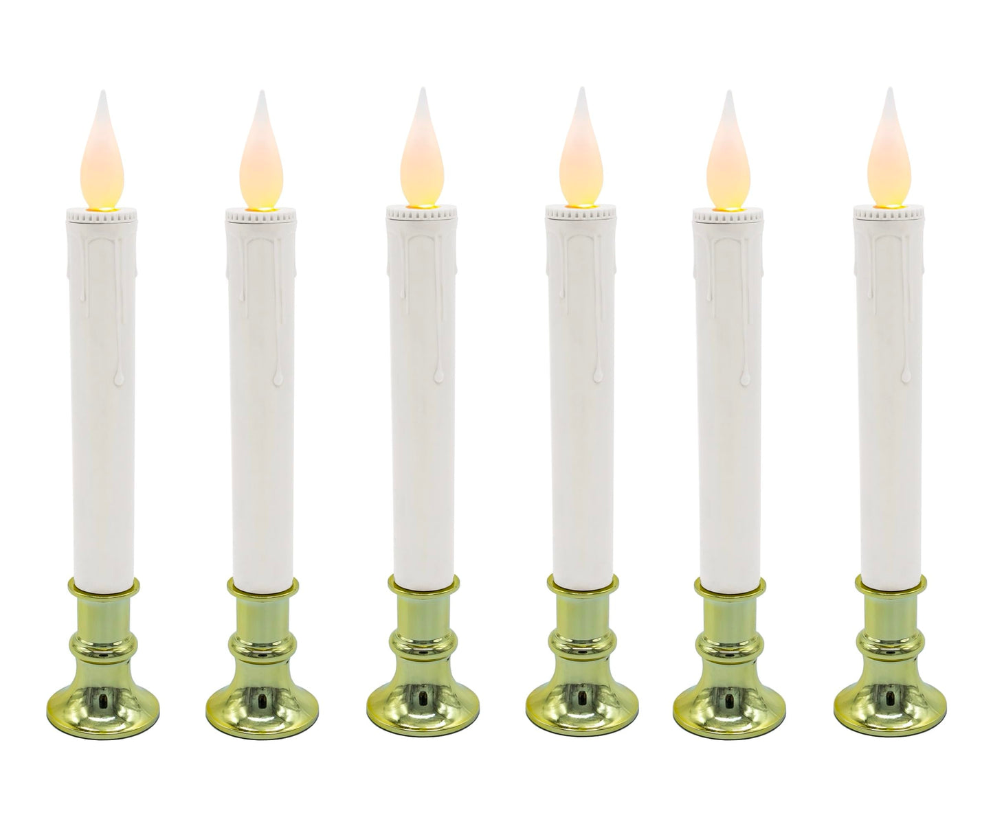 Brite Star Battery Operated 9-inch LED Candles - 6 Count Flickering Flameless Candles with Timer - Perfect for Home Décor, White
