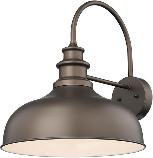 Bestshared 16 Inch Large Gooseneck Barn Light Farmhouse Wall Mount Light Fixture Exterior Sconce Lighting Outdoor Wall Lantern Light Vintage Farmhouse Barn Light(ORB+White, 16"-1pack)
