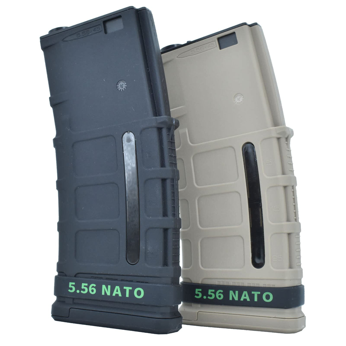 24 Pack Miaozhun 5.56 NATO Magazine Marking Bands 5.56 Magazine Caliber Identification (Black - Green)