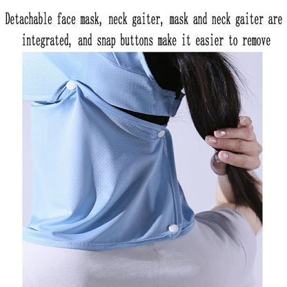 Outdoor UV Sun Protection Waterproof Breathable Face Neck Flap Cover Folding Sun Hat for Men/Women (Cotton Polyester, Sun Hat2-blue1)