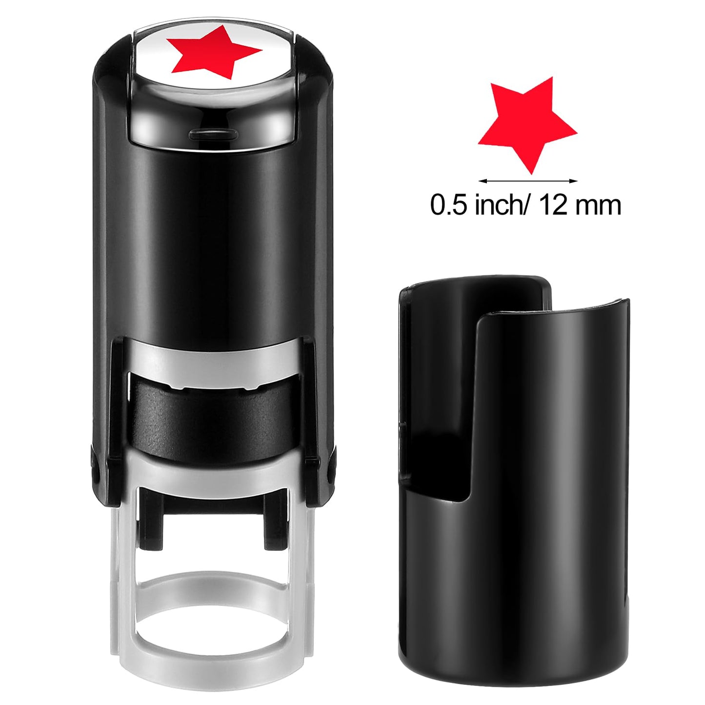 Supervitae 2 Pack Solid Star Print Stamps Red Ink Star Stamper Mini Self Inking Stamps for Classroom Party Educational Learning Activities Craft Supplies