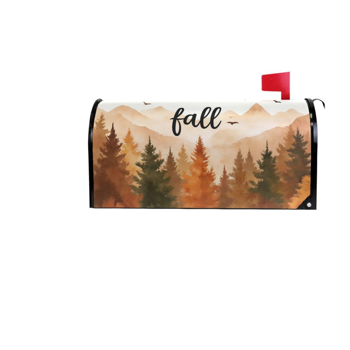 Wamika Hello Fall Forest Magnetic Mailbox Covers Autumn Pine Tree Mailbox Cover Over Size Full Magnet Garden Yard Porch Mail Boxes Cover Holiday Decorations 25" L x 21" W