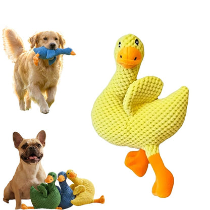 Mellow Calming Duck Dog Toy, 2026 New Durable Plush Chew Toy with Quack Sound for Dogs Teeth,Stuffed Interactive Toys for Indoor Puppies and Senior Pups (B-Yellow, Medium)