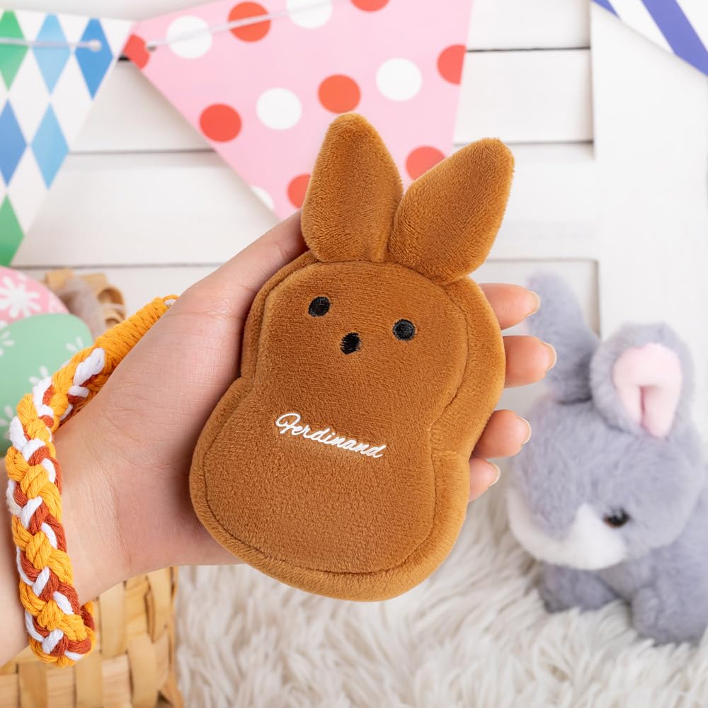 BYFDIY Custom Name Easter Bunny Wallets With Wrist Strap For Girls Boys Plush Small Coin Purse Backpack Keychain Wallet For Women Daughter Son Easter Gifts