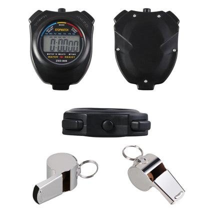 Vicloon Digital Sport Stopwatch Timer with Stainless Steel Whistle,Large LCD Display Suitable for Football,Basketball, Running,Swimming,Fitness and More