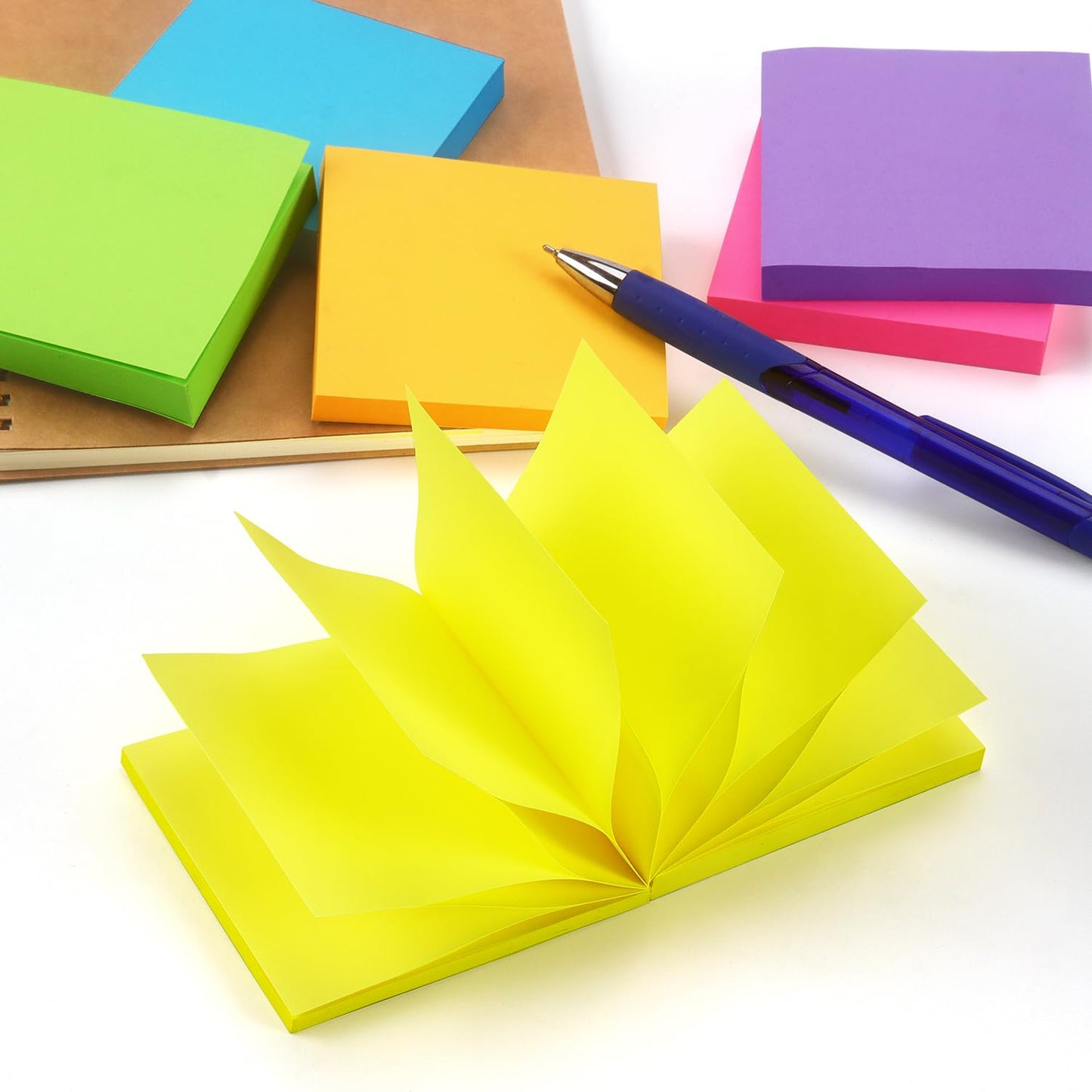 Pop Up Sticky Notes 3x3 inch Bright Colors Self-Stick Pads 24 Pads/Pack 70 Sheets/Pad Total 1680 Sheets