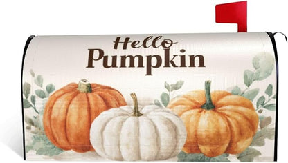 Festive Magnetic Mailbox Cover Pumpkin Thanksgiving Fall Outdoor Mailbox Protector Holiday Seasonal Decorative Garden Yard Home Large Size 25.5 x 21 Inch