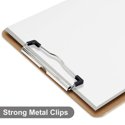Macroclo Wood Clipboards Set of 2, Letter Size Hardboard Clip Board 8.5x11 for Classroom, Students, Kid, A4 Standard Size 9" x 12.5" with Low Profile Clip, Office & School Supply