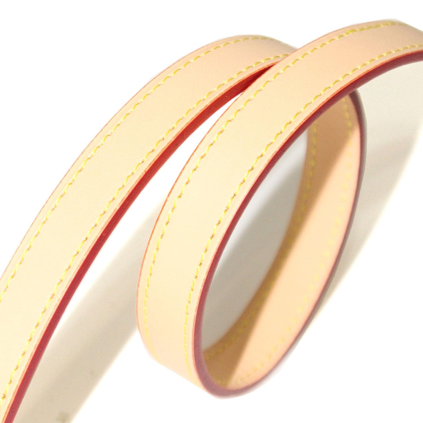 BEUDW Vachetta Leather Handbag Strap, Suitable for Changing Shoulder Straps on L V Handbags and Bucket Bags(Apricot-W:0.7in,L：25.6in)