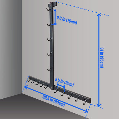 Gym Fitness LAT Pull Down Bar Storage Rack for Mag Grip - Heavy Duty A-Frame Stand for Pulldown Attachments (T-ZHIJIA)
