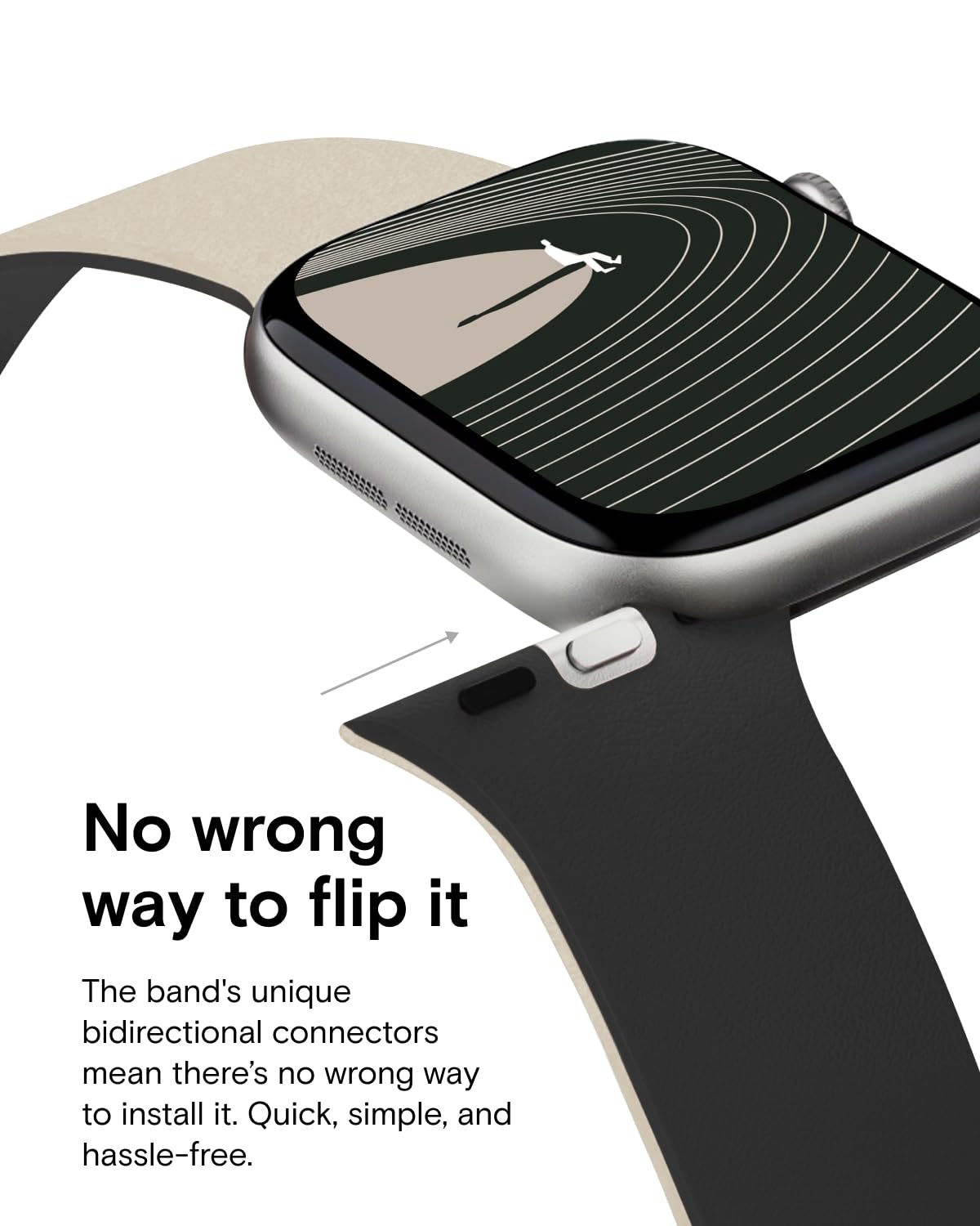 MOFT Snap Duo Watch Bands Compatible with Apple Watch,Quick Magnetic Wear,Duo-Color&Soft Silicone,iWatch Bands for Ultra 3/2/1,Series 11/10/9/8/7/SE/6/5/4/3/2/1, 42/44/45/46/49mm,Vast Black x Stardust
