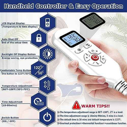 CAMECO Heating Pad for Wrist Pain Relief, Heated Wrist Wrap for Carpal Tunnel, 10-90Min Timer