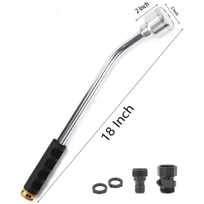 Sanpaint 18-inch Soft Rain Watering Wand with Shut Off Valve, Lightweight and Durable Metal Gentle Watering Wand Perfect for Hanging Baskets, Planters, Garden, Shrubs and Seedbed