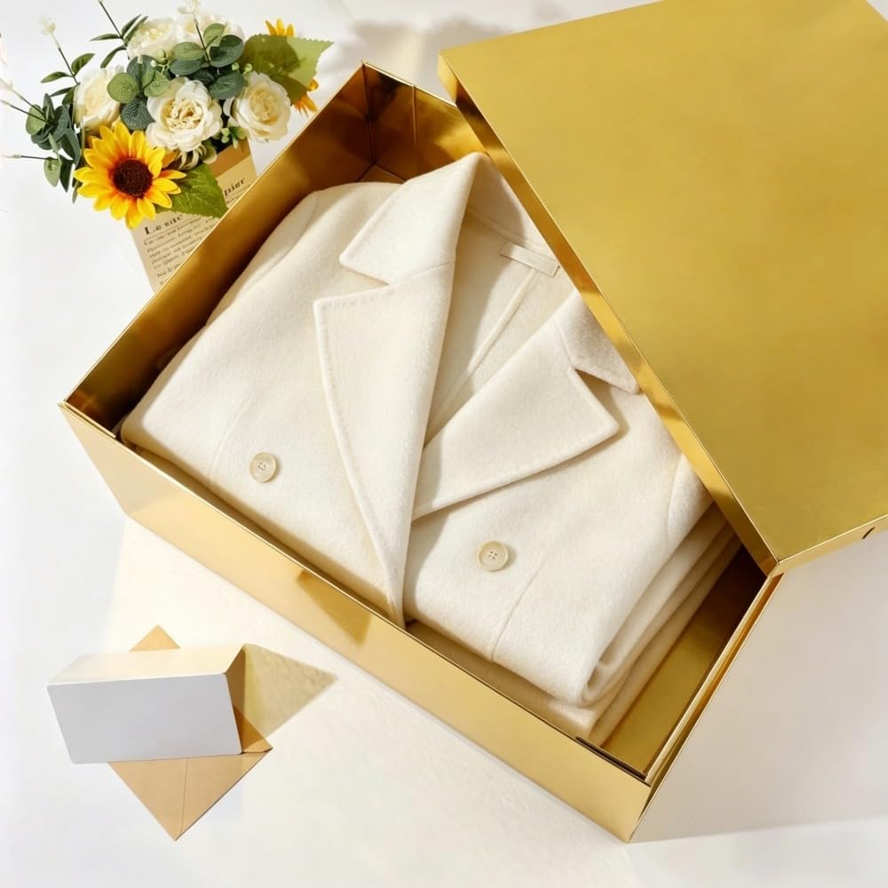 UoeRing Gold Extra Large Gift Box 1Pcs 22x17x9 inch,luxury Gift Box with Lid for Presents Birthday Christmas Valentine's Day (Contain Pull Bows,Card,Envelope,Filler)