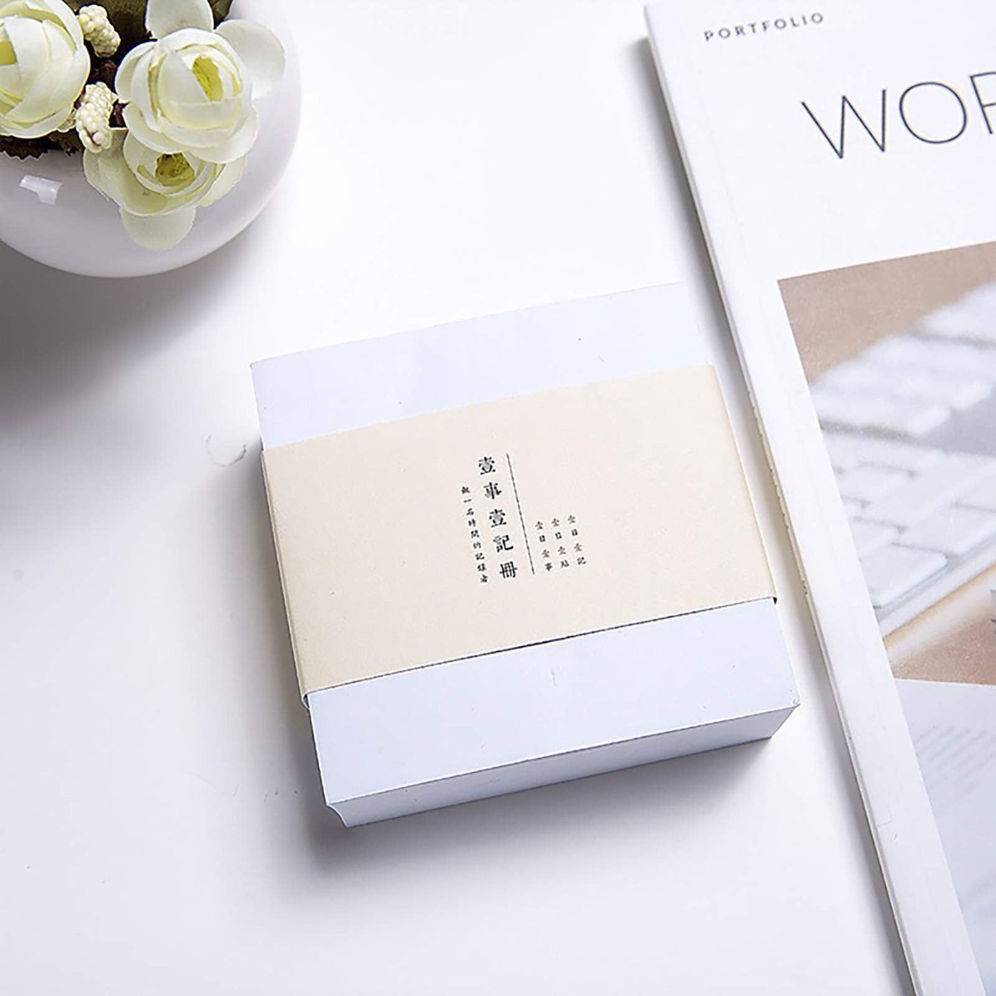 VANRA Sticky Notes 4 x 4-Inches Self-Stick Note Cube Memo Pads Strong Adhesive, 400-Sheets/Cube (Ivory White)