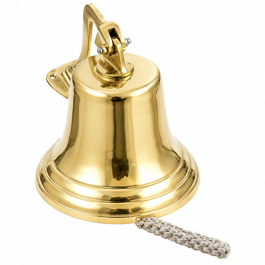 11" H Brass Ship Bell Polished Premium Nautical Boat's Bell Maritime - Jumbo Bells Rustic Vintage Home Decor Gifts