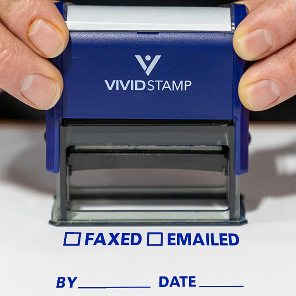 FAXED EMAILED by Date Self Inking Rubber Stamp (Red Ink) - Large