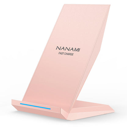 Fast Wireless Charger, NANAMI 15W Qi Certified Wireless Charging Stand Compatible iPhone 17/17 Air/16/15/15 Pro/15 Plus/15 Pro Max/14/13/12, for Samsung Galaxy S25/S24/S23/S22/S21 and Qi-Enabled Phone
