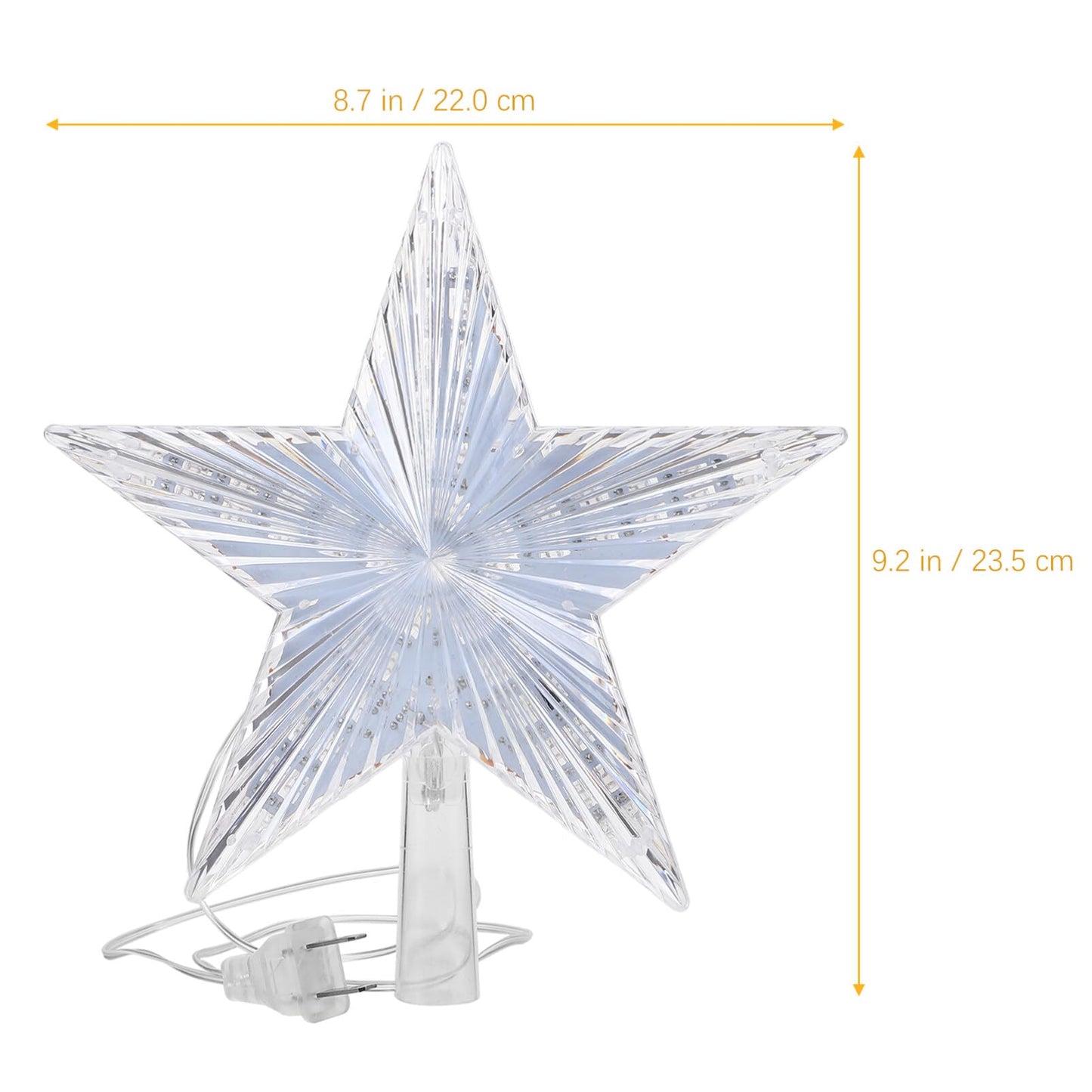 Beaupretty Tree Topper Star Plug LED Treetop Star Ornament for Indoor Holiday Party (Warm White)