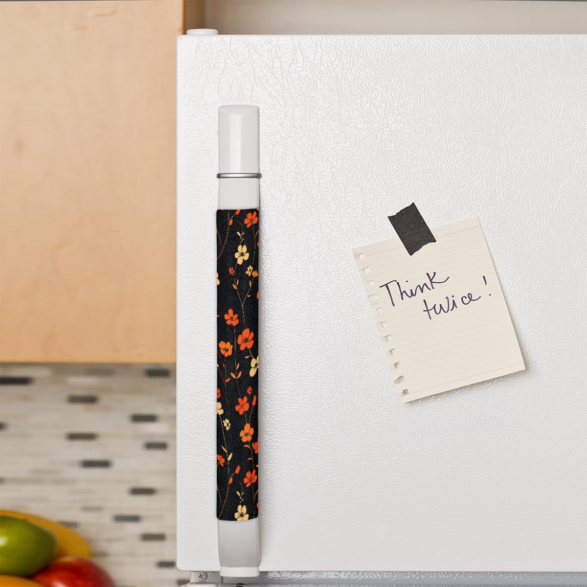 Pardick Spring Flower Refrigerator Door Handle Covers Set of 2, Florals Fridge Handle Cover Washable Fridge Dishwasher Door Spring Decor Protector Handle Cover, Keep Your Kitchen Appliance Clean