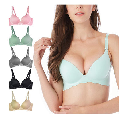 Pack of 5,Women Comfort No Wire Bras Seamless No Show Bra Pack