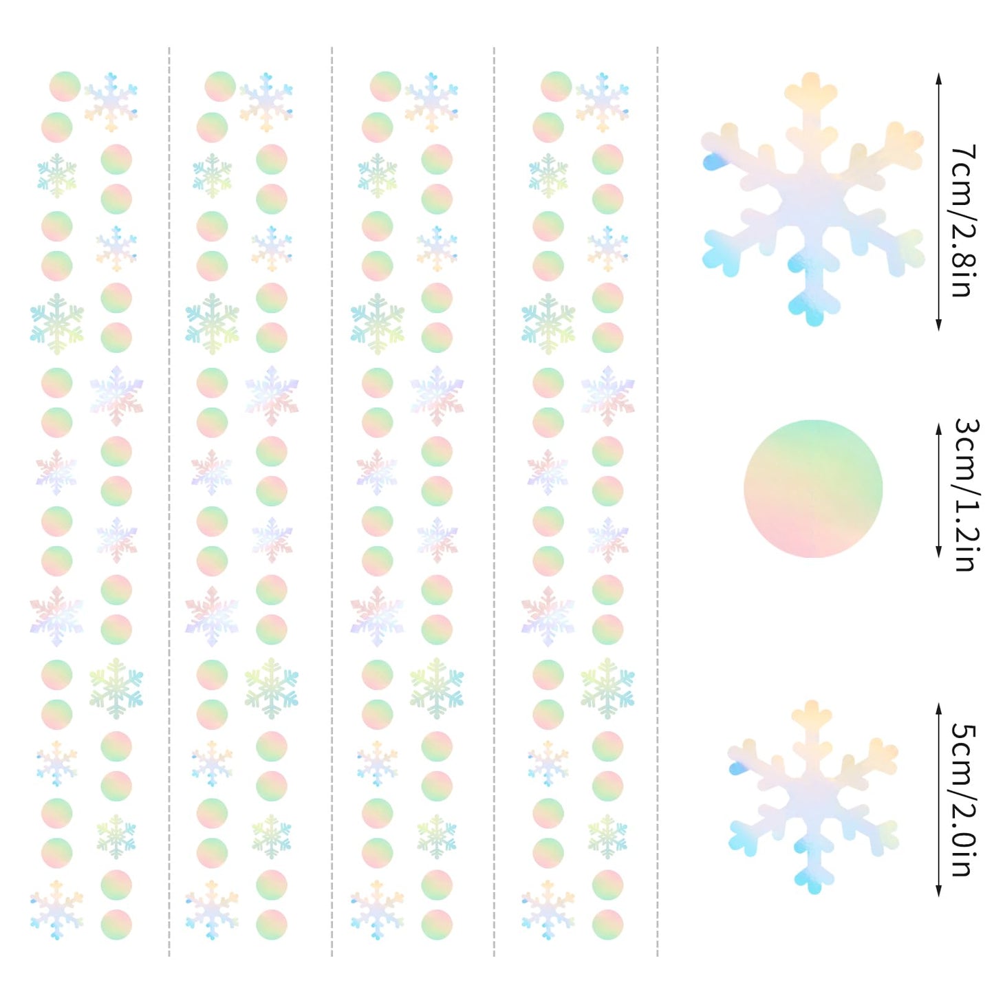 Snowflake-Snow Iridescent-Holographic Christmas Party-Decoration Garland - 52Ft Winter Wonderland Frozen Hanging Paper Streamers,Birthday New Year Supplies Decor Lasting Surprise