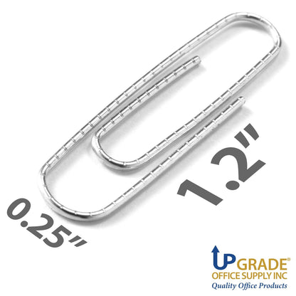 Upgrade Office Supply Paper Clips No. 1, Non Skid, 1.2 Inch, 1000 Count (10 Boxes of 100), Silver, USA