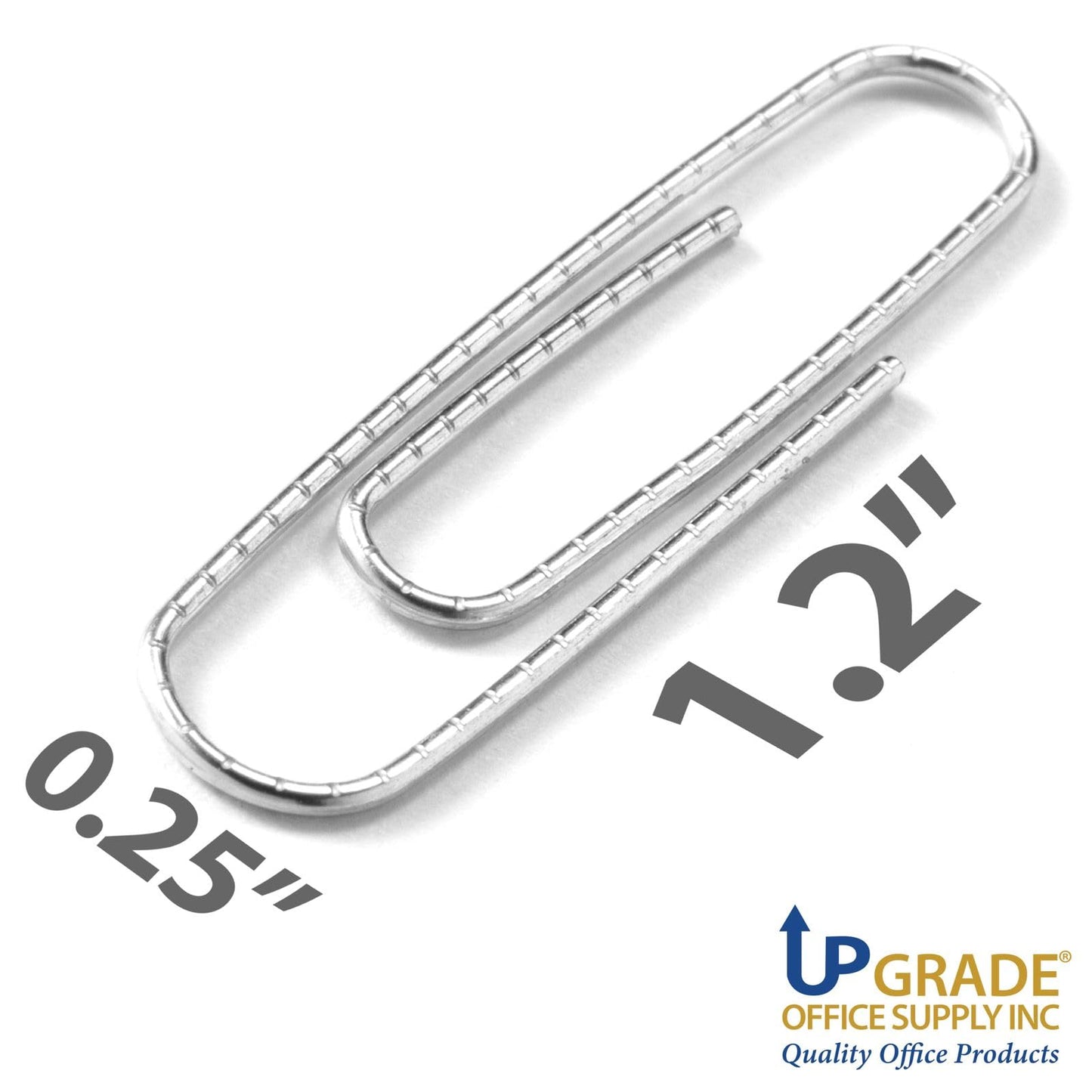 Upgrade Office Supply No. 1 Non Skid Paper Clips, 1.2 Inch, 3000 Count (30 Boxes of 100), Silver, Made in USA