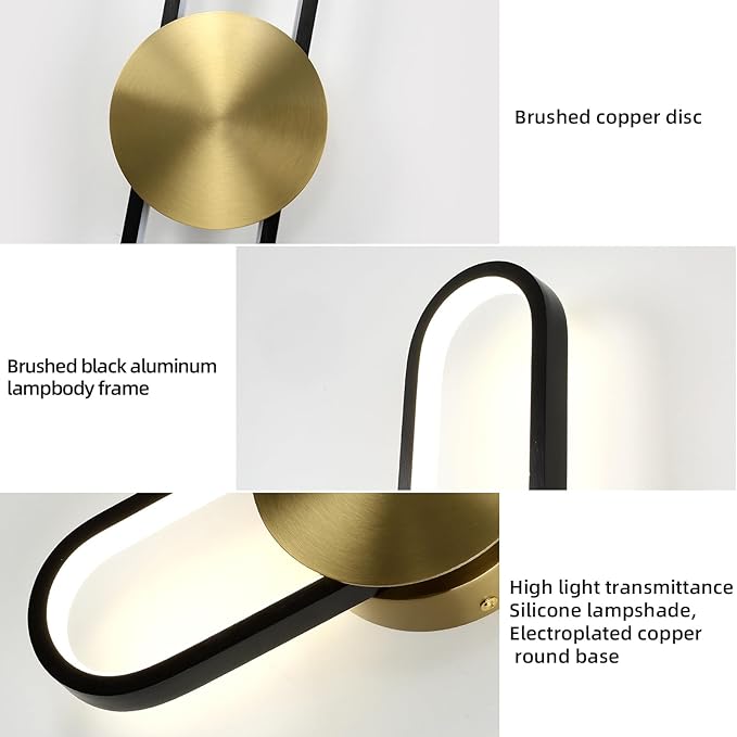 JAYMP Modern Wall Sconce Dimmable LED Wall Light Fixture, Hardwired Wall Lamp for Living Room, Dining Room, Bedroom, Hallway, Lobby, Entryway (Brushed Black, H110cm/43.3inch)