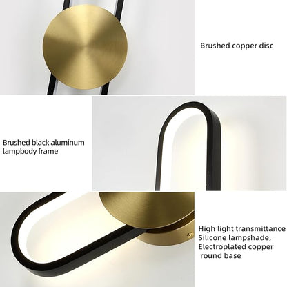 JAYMP Modern Wall Sconce Dimmable LED Wall Light Fixture, Hardwired Wall Lamp for Living Room, Dining Room, Bedroom, Hallway, Lobby, Entryway (Brushed Black, H110cm/43.3inch)