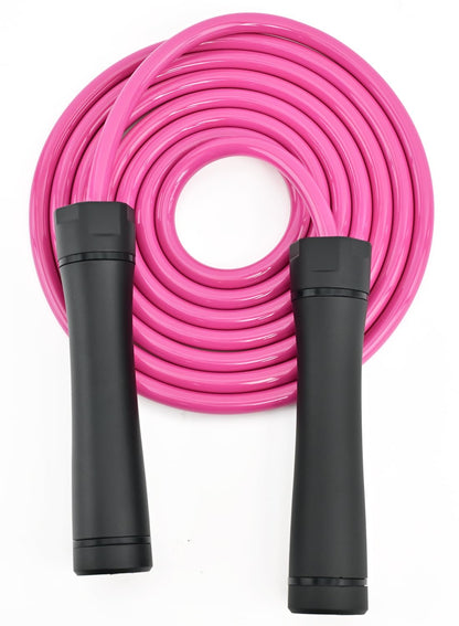 Weighted Jump Rope, 1LB Tangle-Free Ball Bearing Rapid Speed Skipping Rope for Men Women, Adjustable 9mm Cotton & PVC Rope with Alum Handle for Boxing MMA Weight-Loss Athletic Workout Fitness