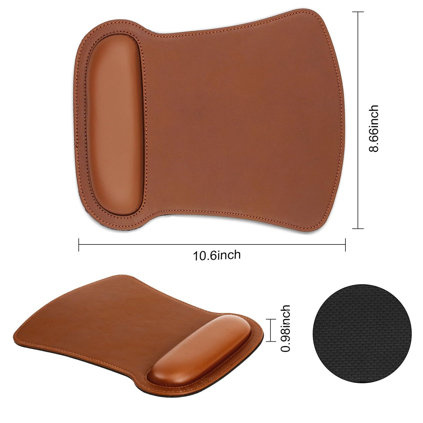 RICHEN Keyboard Wrist Rest Pad and Mouse Wrist Rest Support Mouse Pad Set,Sturdy & Comfortable & Lightweight for Easy Typing & Pain Relief-Ergonomic Support (Brown)