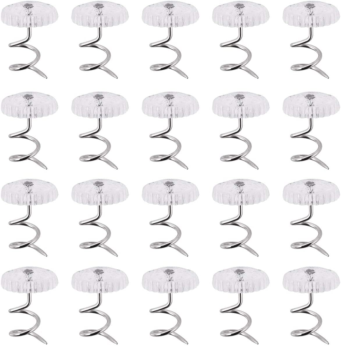 Akstore 20 Pcs Bed Skirt Pins Clear Heads Twist Pins for Upholstery, Slipcovers and Bedskirts, Bedskirt Pins (20PCS)