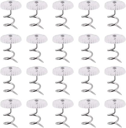 Akstore 20 Pcs Bed Skirt Pins Clear Heads Twist Pins for Upholstery, Slipcovers and Bedskirts, Bedskirt Pins (20PCS)