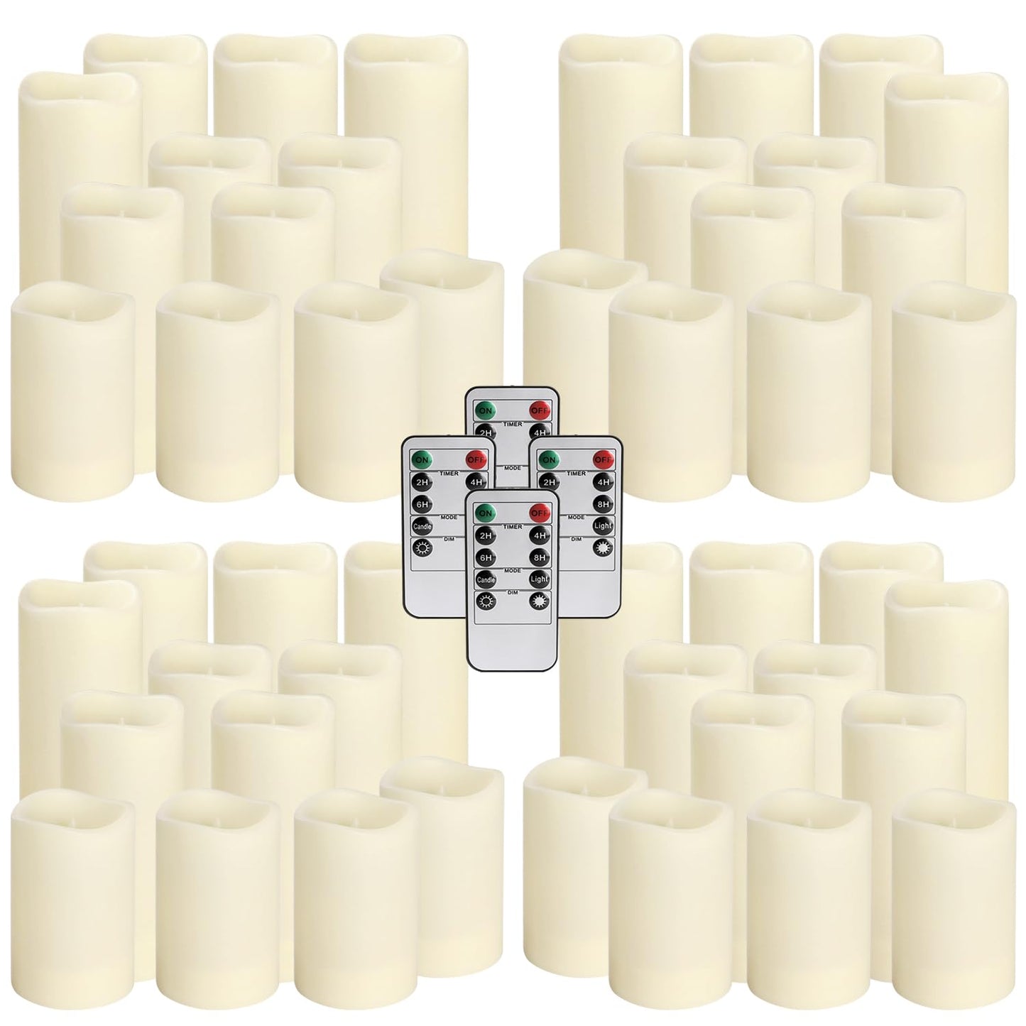 fclayvts 48-Pack LED Flameless Candles with Remote Control - Perfect for Home, Parties, and Special Occasions - Create a Magical Ambiance Effortlessly(Three Sizes)