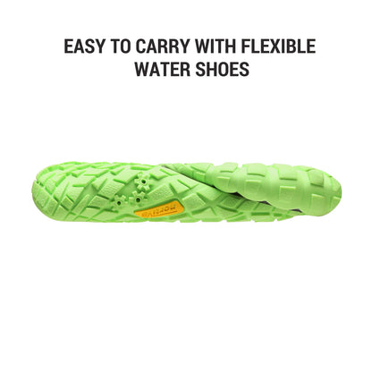 NORTIV 8 Kids Water Shoes, Lightweight Quick Dry Barefoot Athletic Aqua Sports Shoes for Boys & Girls, Outdoor, Summer (Toddler/Little Kid/Big Kid), Size 4 Big Kid,Black/Neon/Green,Aqua-K1