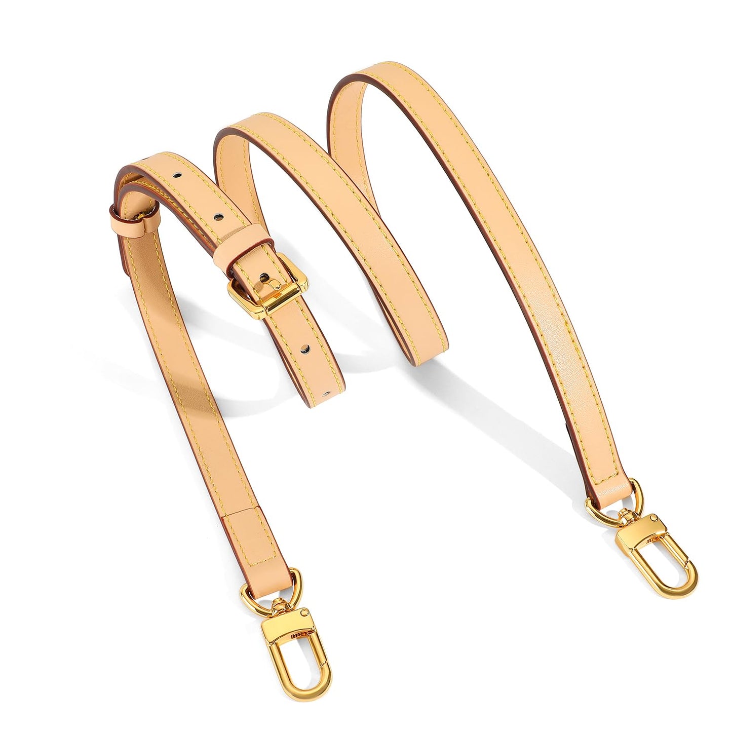 RYYXZXL Vachetta Leather Replacement Adjustable Shoulder Strap for L V Handbag Replacement Bag Strap (width: 0.6in-Beige)